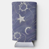 Charming Mystique | Silver Moon Stars Sun Amulet Seltzer Blikjeskoeler (Achterkant)