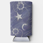 Charming Mystique | Silver Moon Stars Sun Amulet Seltzer Blikjeskoeler (Voorkant)