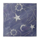 Charming Mystique | Silver Moon Stars Sun Amulet Tegeltje (Voorkant)