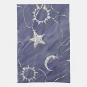 Charming Mystique | Silver Moon Stars Sun Amulet Theedoek (Verticaal)