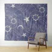 Charming Mystique | Silver Moon Stars Sun Amulet Wandkleed (In Situ (horizontaal))