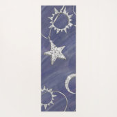 Charming Mystique | Silver Moon Stars Sun Amulet Yogamat (Achterkant)