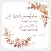 Charming Neutral Autumn Little Pumpkin Vierkante Sticker (Voorkant)