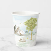 Charming Neutral Forest Bear Baby Papieren Bekers (Achterkant)