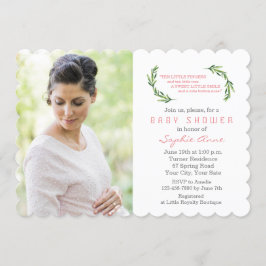 Charming Olive Branches Foto Baby Shower Kaart