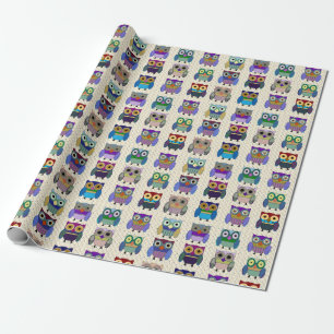 Charming Owls Wrapping Paper Cadeaupapier