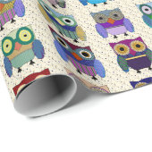 Charming Owls Wrapping Paper Cadeaupapier (Rol Hoek)