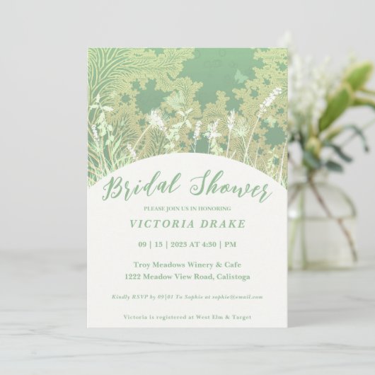 Charming Painage Bridal Shower Invitation Kaart (Staand voorkant)