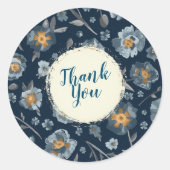 Charming Painted Floral Bedankt Ronde Sticker (Voorkant)