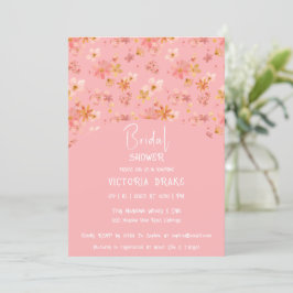 Charming Painted Floral Bridal Shower Invitation Kaart
