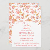 Charming Painted Floral Bridal Shower Invitation Kaart (Voorkant / Achterkant)