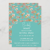 Charming Painted Floral Bridal Shower Invitation Kaart (Voorkant / Achterkant)
