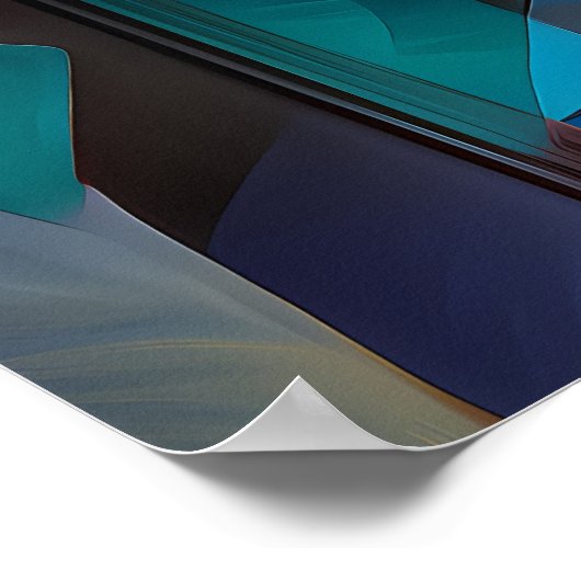 Charming Parrot - kubistische dj van het Oerwoud Poster (Hoek)