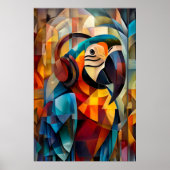 Charming Parrot - kubistische dj van het Oerwoud Poster (Voorkant)
