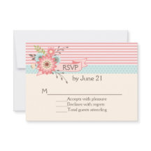 Charming Patronen en Floral Wedding RSVP Kaart