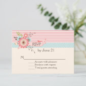 Charming Patronen en Floral Wedding RSVP Kaart (Staand voorkant)