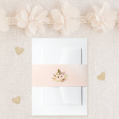 Charming Peach Floral Bouquet Wedding Uitnodigingen Wikkel