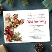 Charming peeking reindeer editable invite download kaart