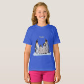 Charming Penguin Family met naam T-Shirt (Voorkant volledig)