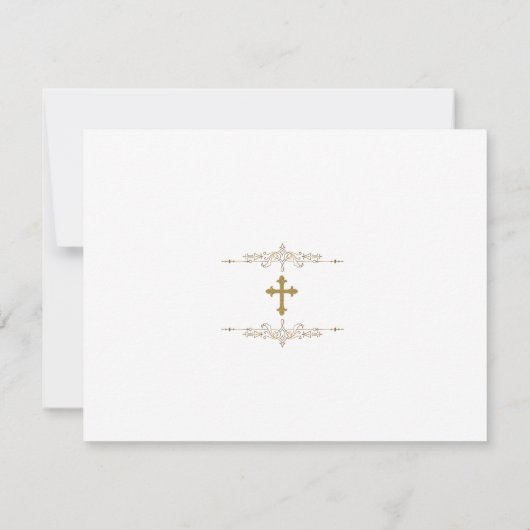 Charming Photo Boy Gold Cross Baptisme Bedankkaart (Achterkant)