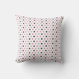 Charming Pink and Gray Polka Dots Kussen