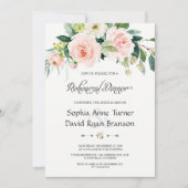 Charming Pink Blush Flowers Rehearsal Dinner Kaart (Voorkant)