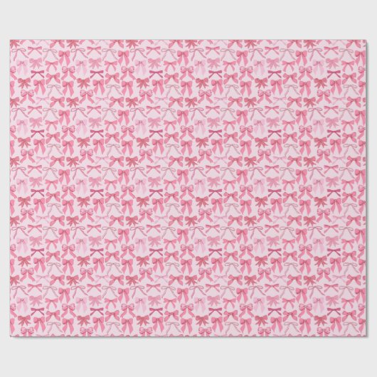 charming pink bow pattern cadeaupapier (Vlak)