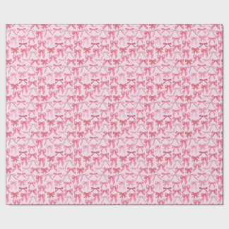 charming pink bow pattern cadeaupapier