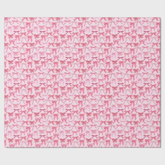 charming pink bow pattern cadeaupapier (Zoom)