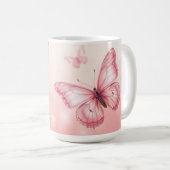 charming pink butterlies koffiemok (Voorkant rechts)