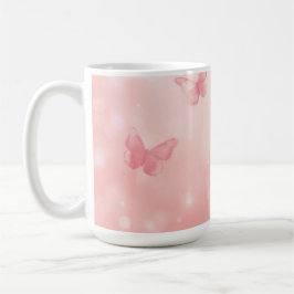 charming pink butterlies koffiemok