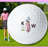Charming Pink Golf Bag Personalized Monogrammed  Golfballen