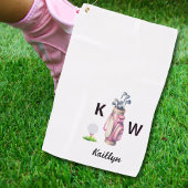 Charming Pink Golf Bag Personalized Monogrammed  Golfhanddoek