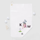 Charming Pink Golf Bag Personalized Monogrammed  Golfhanddoek (Insitu)