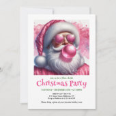 Charming Pink Santa Bubble Gum Funny Christmas  Kaart (Voorkant)