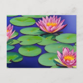 Charming Pink Water Lilies Briefkaart (Voorkant)