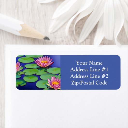 Charming Pink Water Lilies Etiket (Insitu)
