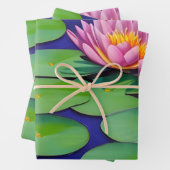 Charming Pink Water Lilies Inpakpapier Vel (In situ)