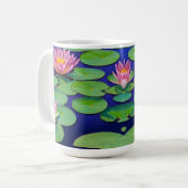 Charming Pink Water Lilies Koffiemok (Voorkant links)