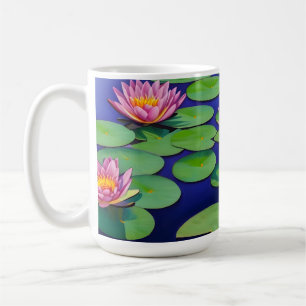 Charming Pink Water Lilies Koffiemok