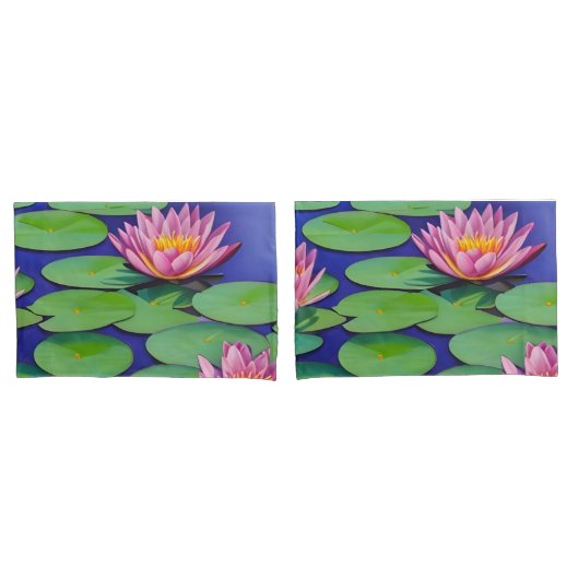 Charming Pink Water Lilies Kussensloop (Voorkant-Set)