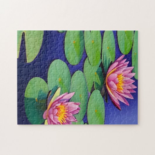 Charming Pink Water Lilies Legpuzzel (Horizontaal)