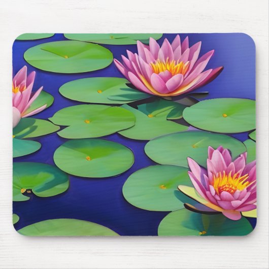 Charming Pink Water Lilies Muismat (Voorkant)