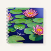 Charming Pink Water Lilies Notitieboek (Voorkant)