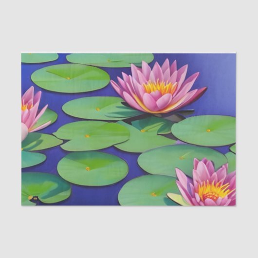Charming Pink Water Lilies Tissuepapier (Voorkant)