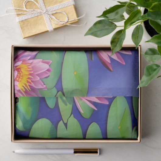 Charming Pink Water Lilies Tissuepapier (Geschenk)