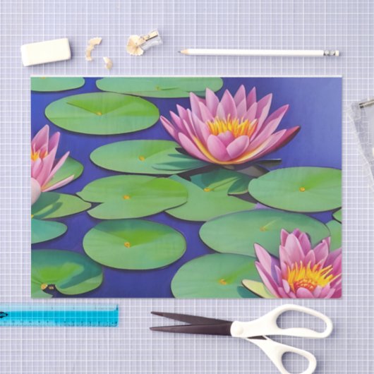 Charming Pink Water Lilies Tissuepapier (Craft)