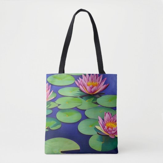 Charming Pink Water Lilies Tote Bag (Voorkant)