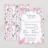Charming Pink Wisteria RSVP Kaartje (Voorkant / Achterkant)