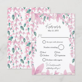 Charming Pink Wisteria RSVP Kaartje